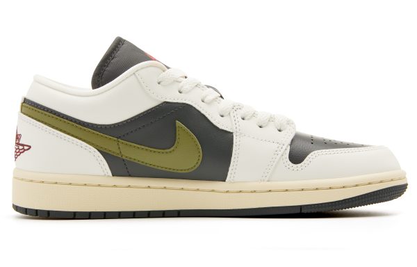 Jordan Air Jordan 1 Low Anti-Slip Wear-Resistant Low-Top Vintage Basketball Shoes Women's Black Green DC0774-001(Team44-慕冬橄榄)