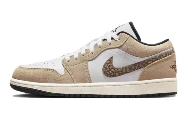 Jordan Air Jordan 1 Low-Top Vintage Basketball Shoes Men's White Brown DZ4130-201(Team116-男枫叶皮标解BOX)