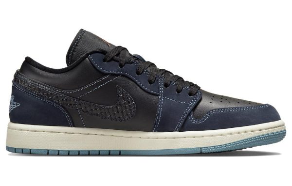 Jordan 1 Low SE Black Dark Obsidian Snakeskin Women's FJ5478-010