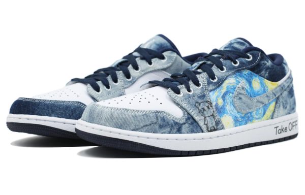 Jordan Air Jordan 1 Skateboard Shoes Men's Low top White CZ8455-100(Team205-冥想)