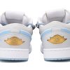 Jordan Air Jordan 1 Low-Top Vintage Basketball Shoes Men's Gray Blue FN8901-164(Team32-男款字母涂鸦SBOX)