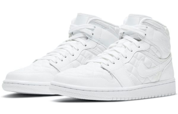 Air Jordan 1 Mid Se 'White Quilted' Women's DB6078-100
