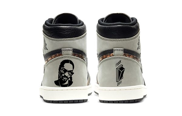 Jordan Air Jordan 1 Abrasion-Resistant High-Top Vintage Basketball Shoes Unisex Gray Brown Silk Scarf Edition 555088-033(Team-E金钱符号丝巾灰棕)