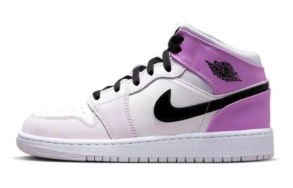 Jordan Air Jordan 1 Vintage Basketball Shoes Women's High top Beige Apricot/Purple/Green DQ8423-501(Team80-女款芋泥薄荷)