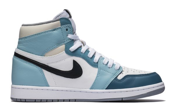 Jordan Air Jordan 1 High-Top Vintage Basketball Shoes Women's White Blue 575441-037(Team22-女款CNY青龙白蓝)
