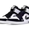 f63acdabb101472c8041646ed07be62b.jpg Jordan Air Jordan 1 Vintage Basketball Shoes Men's Mid top Black/White DH6933-100(Team56-腊梅趴趴熊)
